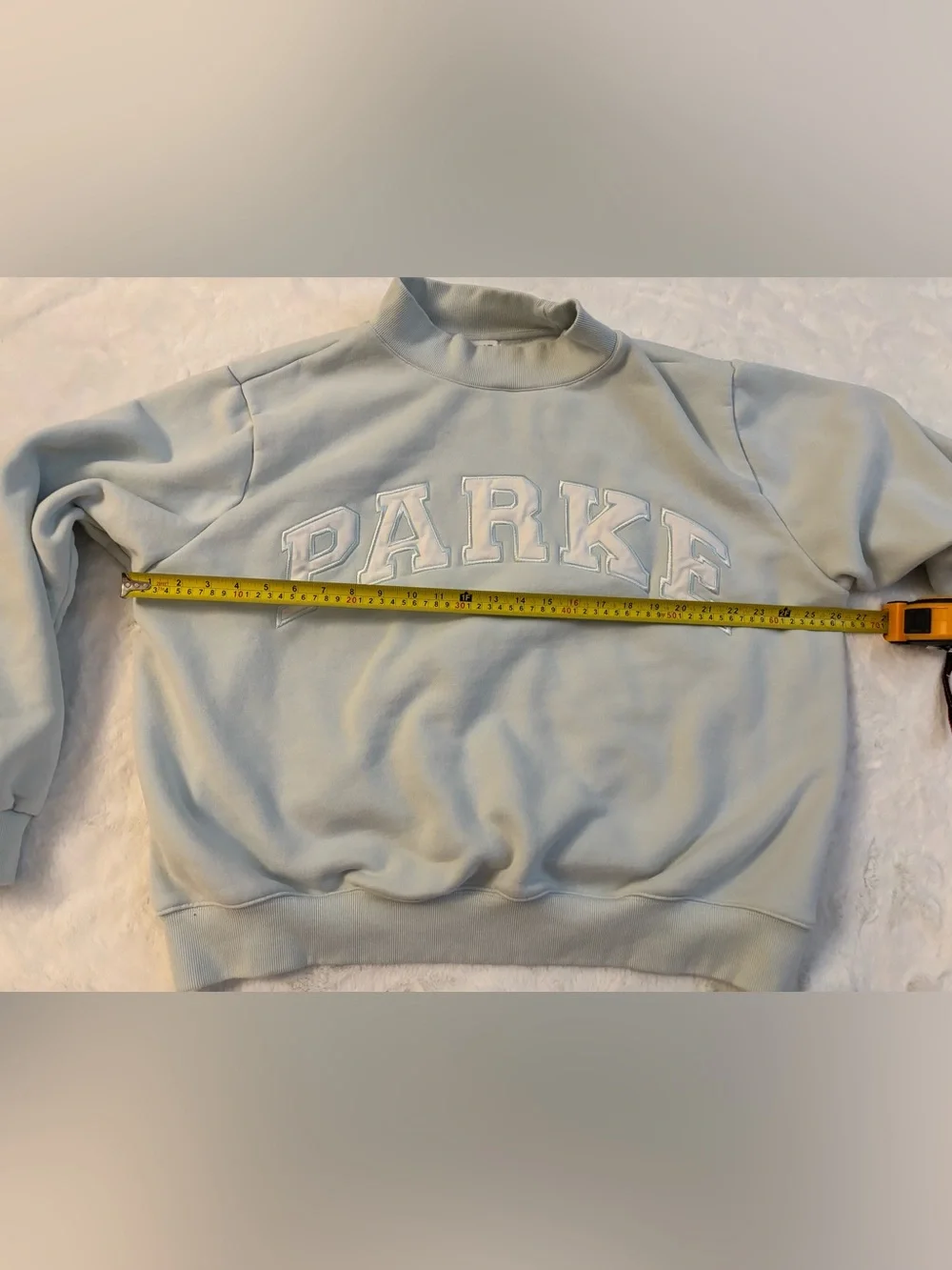 Parke Bridal Varsity Mockneck - Pale Blue + White L/XL - Picture 3 of 9